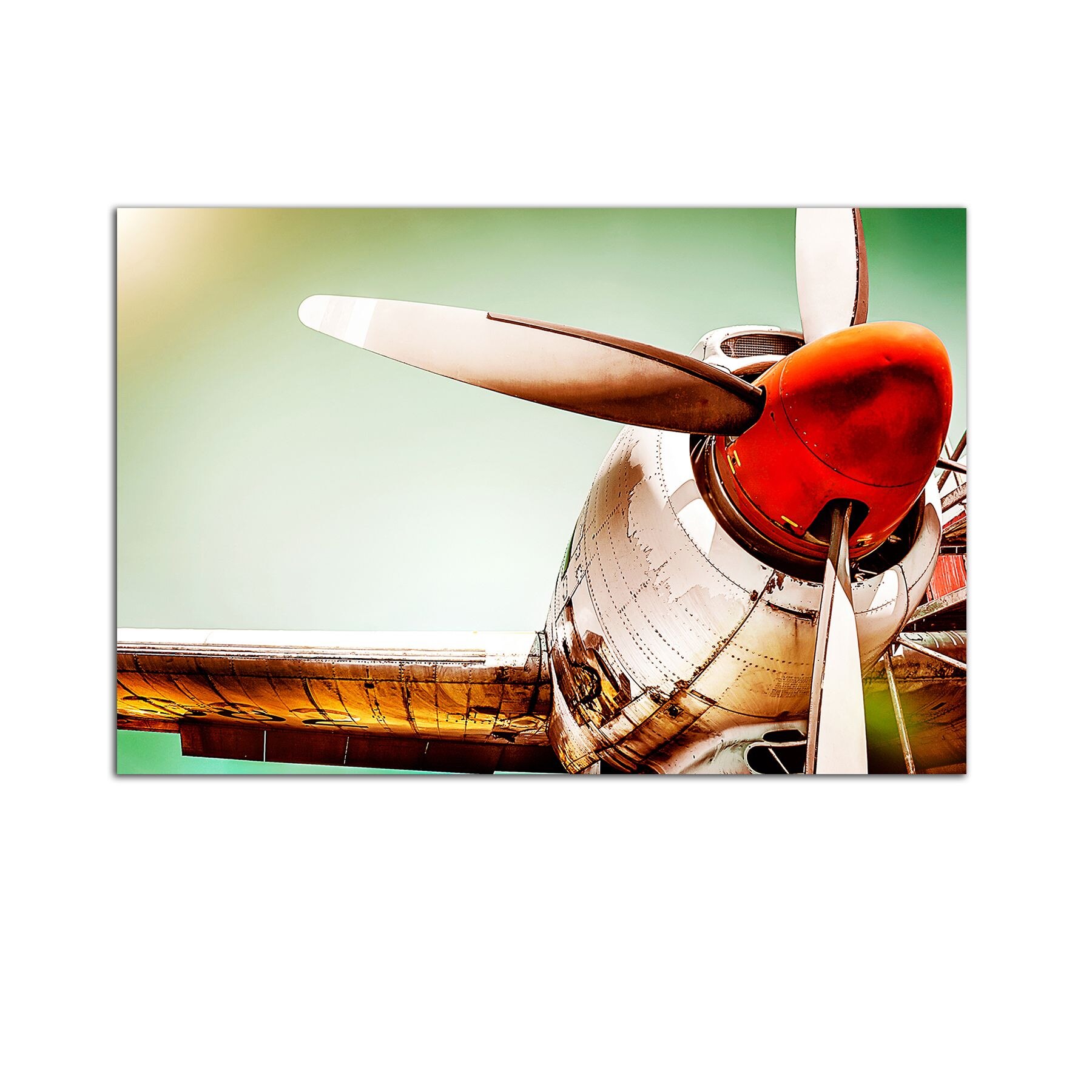 Tablou Startonight pe sticla acrilica Avion Vechi, luminos in intuneric, 60 cm x 40 cm