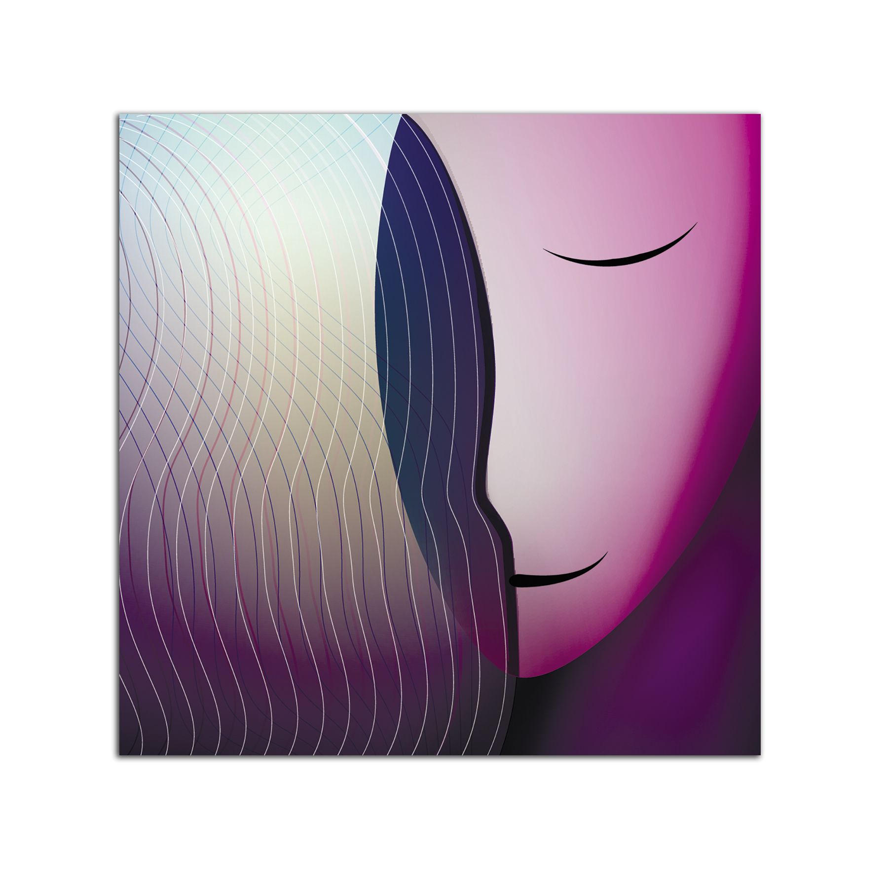 Tablou Startonight pe sticla acrilica Contur Violet, luminos in intuneric, 60 cm x 60 cm