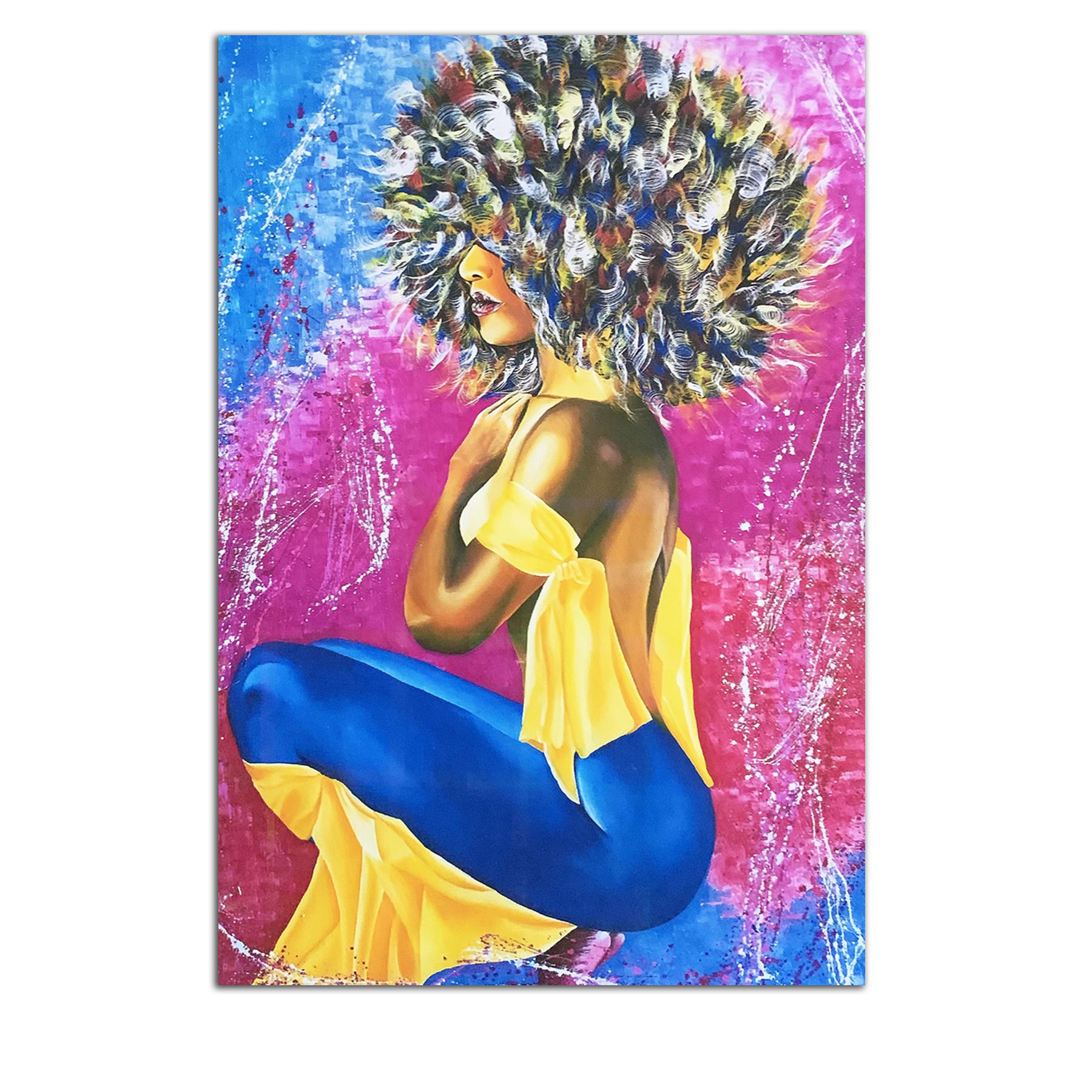 Tablou Startonight pe sticla acrilica Femeia Disco, luminos in intuneric, 60 cm x 40 cm