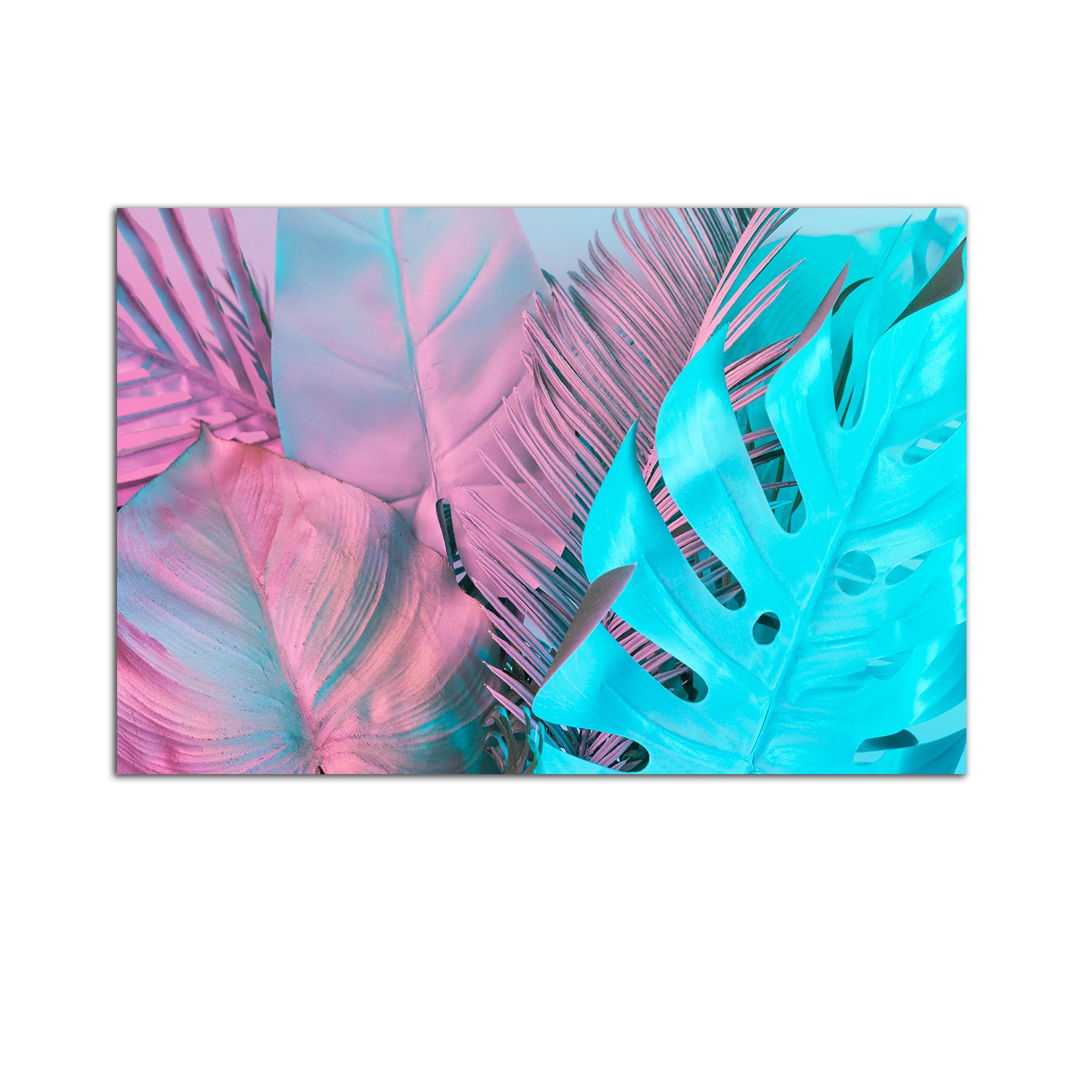 Tablou Startonight pe sticla acrilica Plante Tropicale, luminos in intuneric, 90 cm x 60 cm