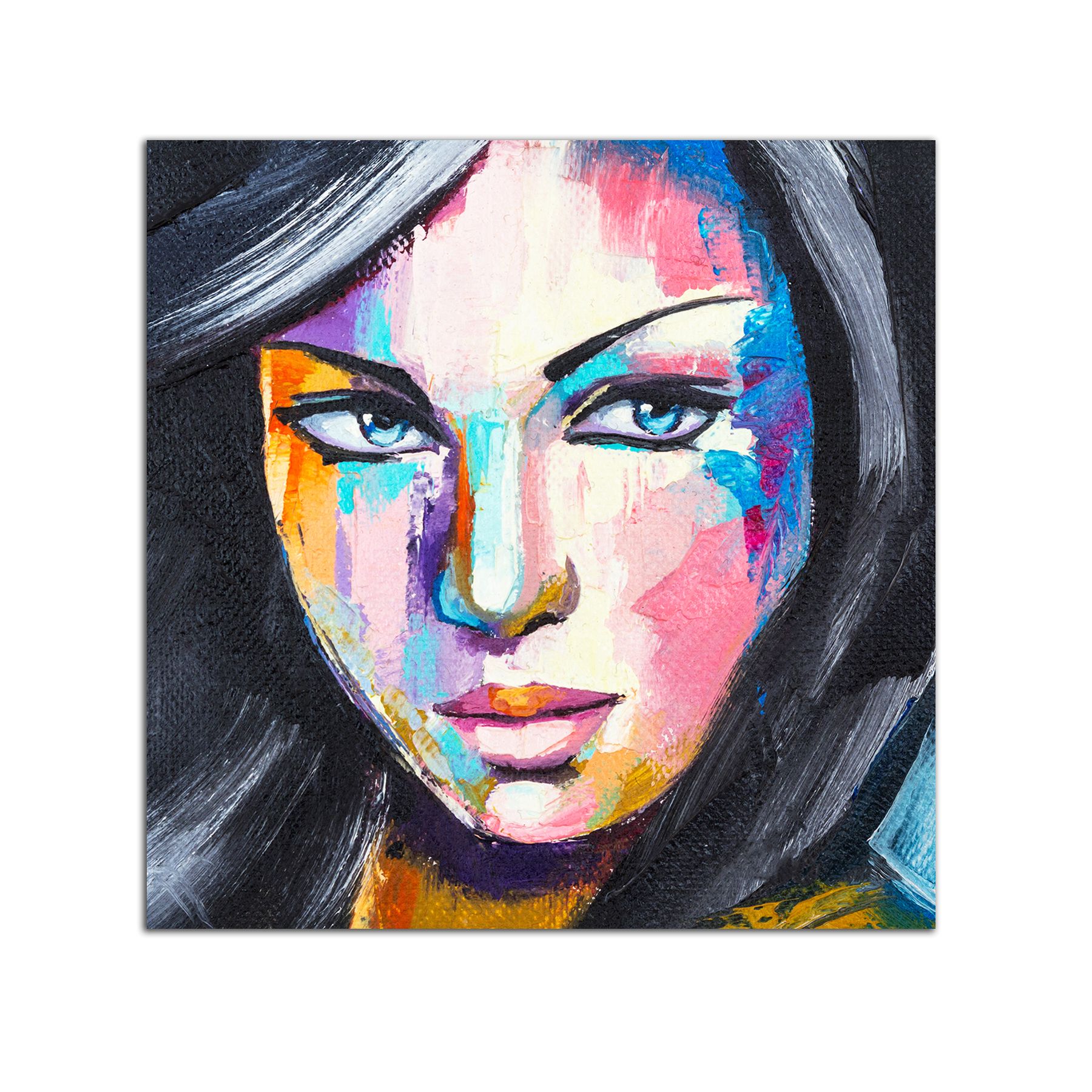 Tablou Startonight pe sticla acrilica Feminin, luminos in intuneric, 60 cm x 60 cm