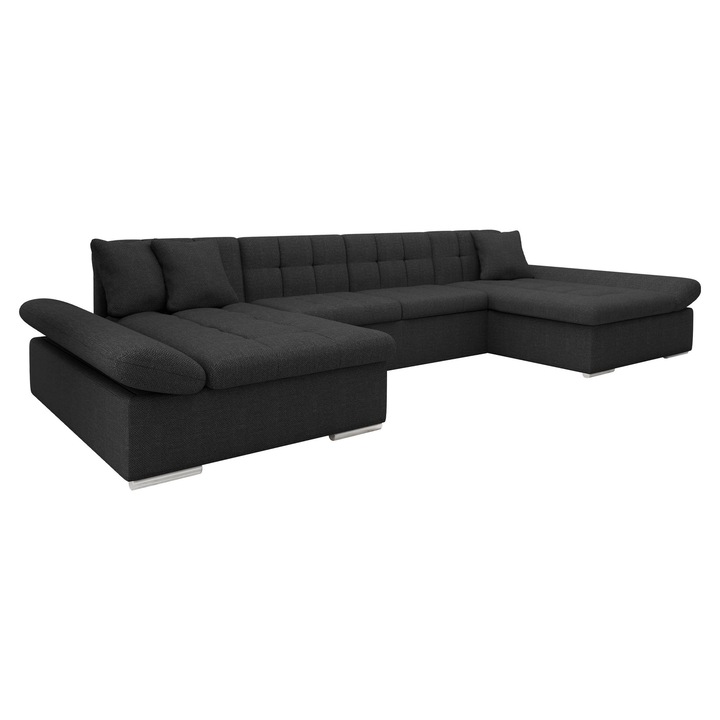 Coltar rabatabil Agata, universal, MIRJAN24, negru, 160x360x75 cm