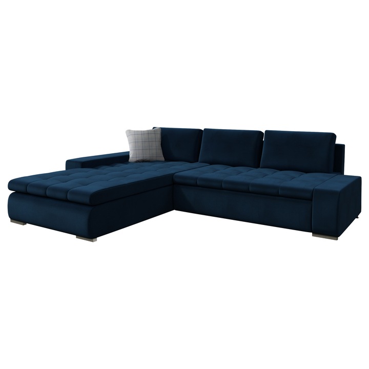 Coltar rabatabil Herkules, MIRJAN24, universal, albastru marin / alb, 213x302x80 cm