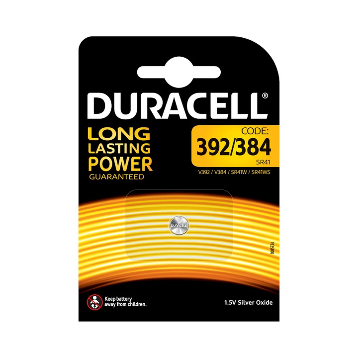 Baterie de ceas Oxid de Argint Duracell SR41, V392, V384 AG3