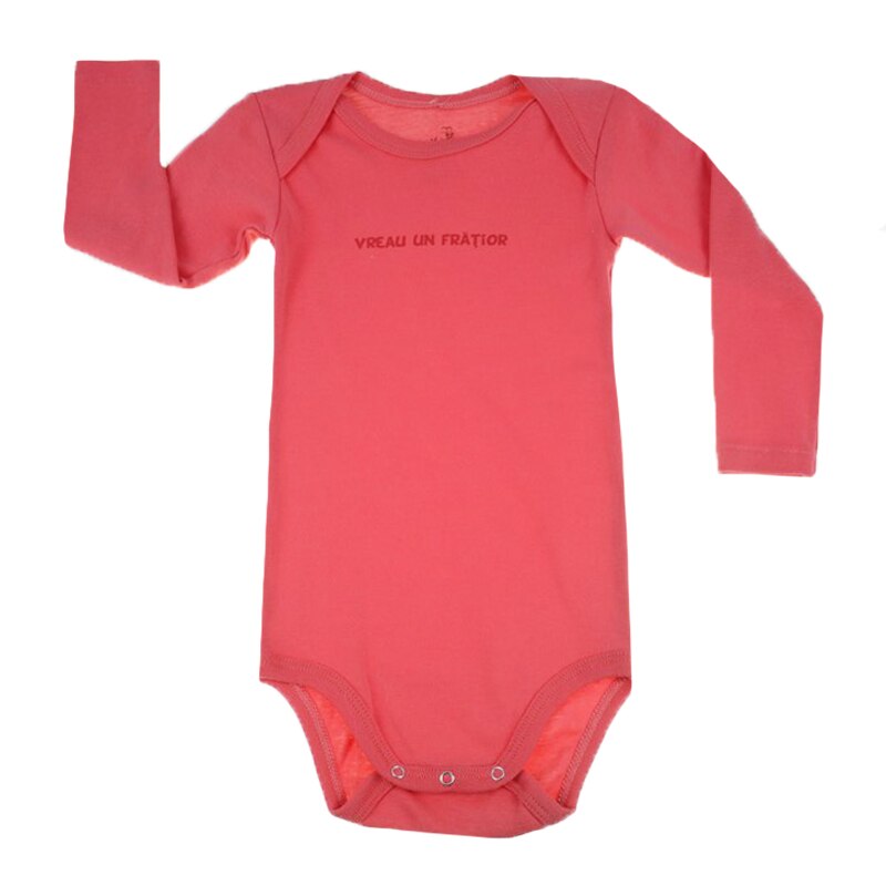 Body cu maneca lunga pentru bebelusi Pifou Model 6 ML6R, Rosu, 92 cm