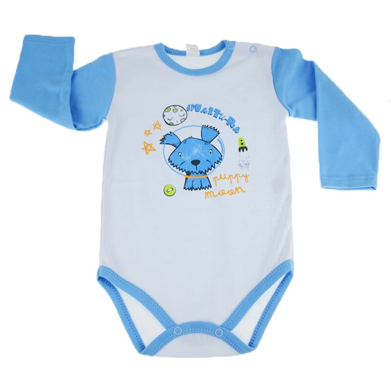 Body cu maneca lunga pentru baieti Koala T1-509A, Alb