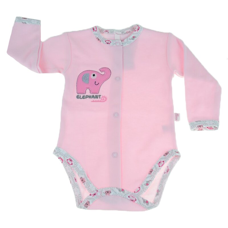 Body cu maneca lunga pentru fete Koala Dzungla 05-377RZ, Roz