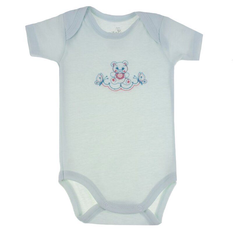 Body cu maneca scurta pentru bebelusi Pifou Model 6 MS6V, Verde, 60-64 cm