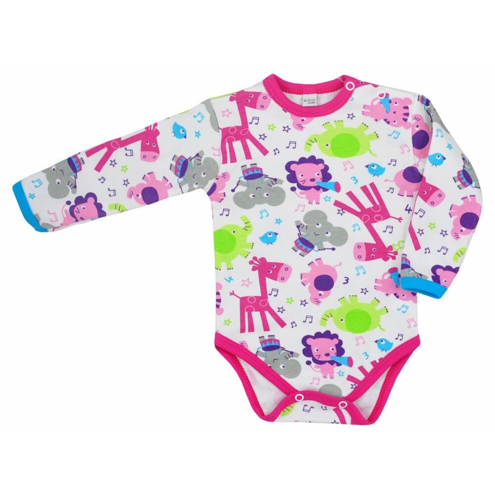 Body cu maneca lunga pentru fete Koala Zoo 3188-R, Roz