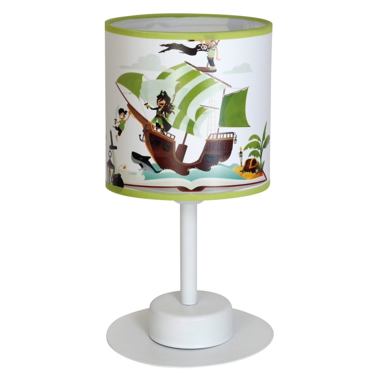 Veioza cu picior cu imprimeu de pirat ,pentru camera copilului