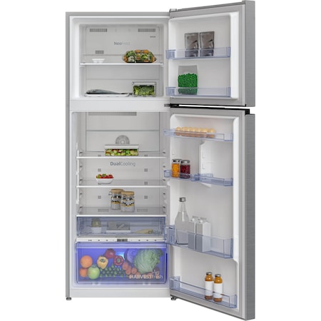 Хладилник с 2 врати Beko RDNT401E30ZXBN, 375 л, Клас F, NeoFrost Dual Cooling, HarvestFresh, Дисплей touch, No Frost Freezer, H 172 см, Сребрист