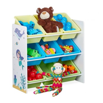 Dulap depozitare jucarii, RelaxDays, cu 9 cutii din plastic, multicolor, 67 x 65 x 31.5 cm Dulap depozitare jucarii, RelaxDays, cu 9 cutii din plastic, multicolor, 67 x 65 x 31.5 cm