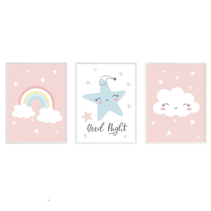 Комплект картини Digital Ascend Love you to the moon and back , 3бр, 20x30cm