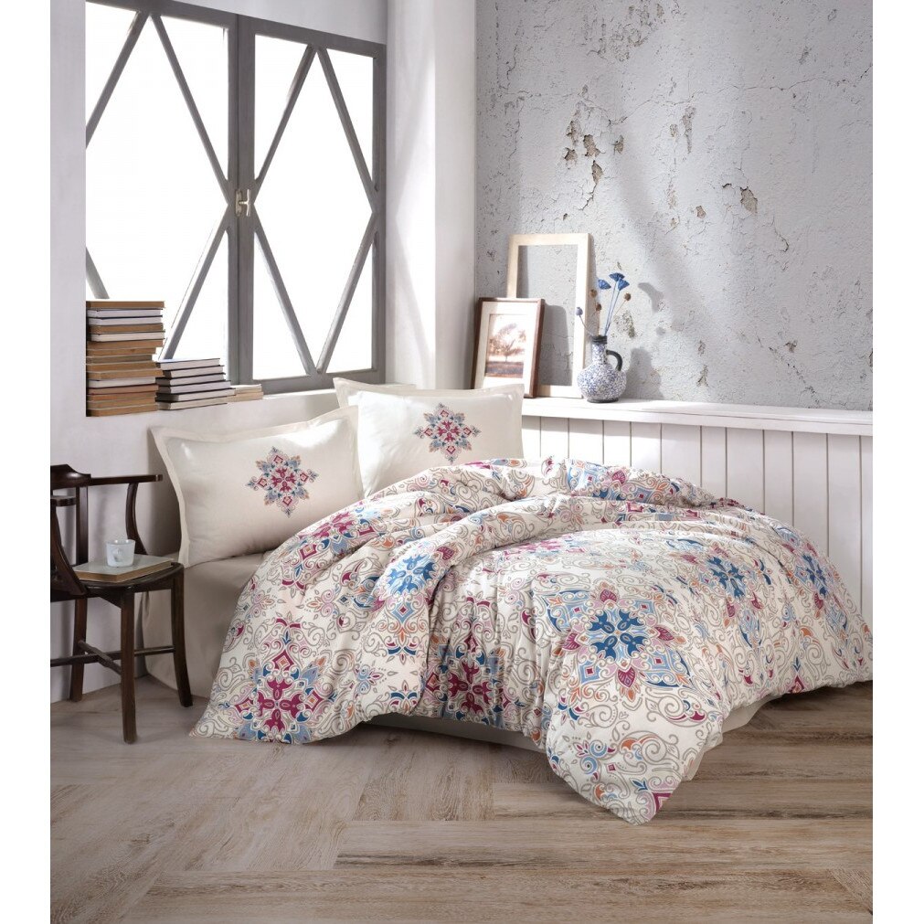 Lenjerie pat dublu bumbac 100% ranforce, 4 piese, Ralex Pucioasa, Verizon
