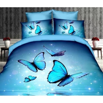 Lenjerie de pat 3D digital print 4 piese, Pucioasa, Magic Butterflies Lenjerie de pat 3D digital print 4 piese, Pucioasa, Magic Butterflies