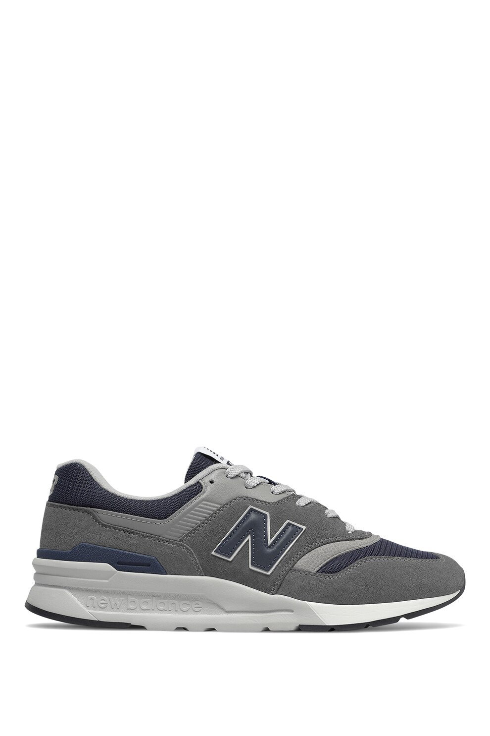 New Balance, Pantofi sport cu insertii din piele intoarsa 997, Gri, 8