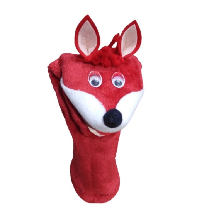 Omg Róka kesztyűbáb, plüss, 30 cm, piros