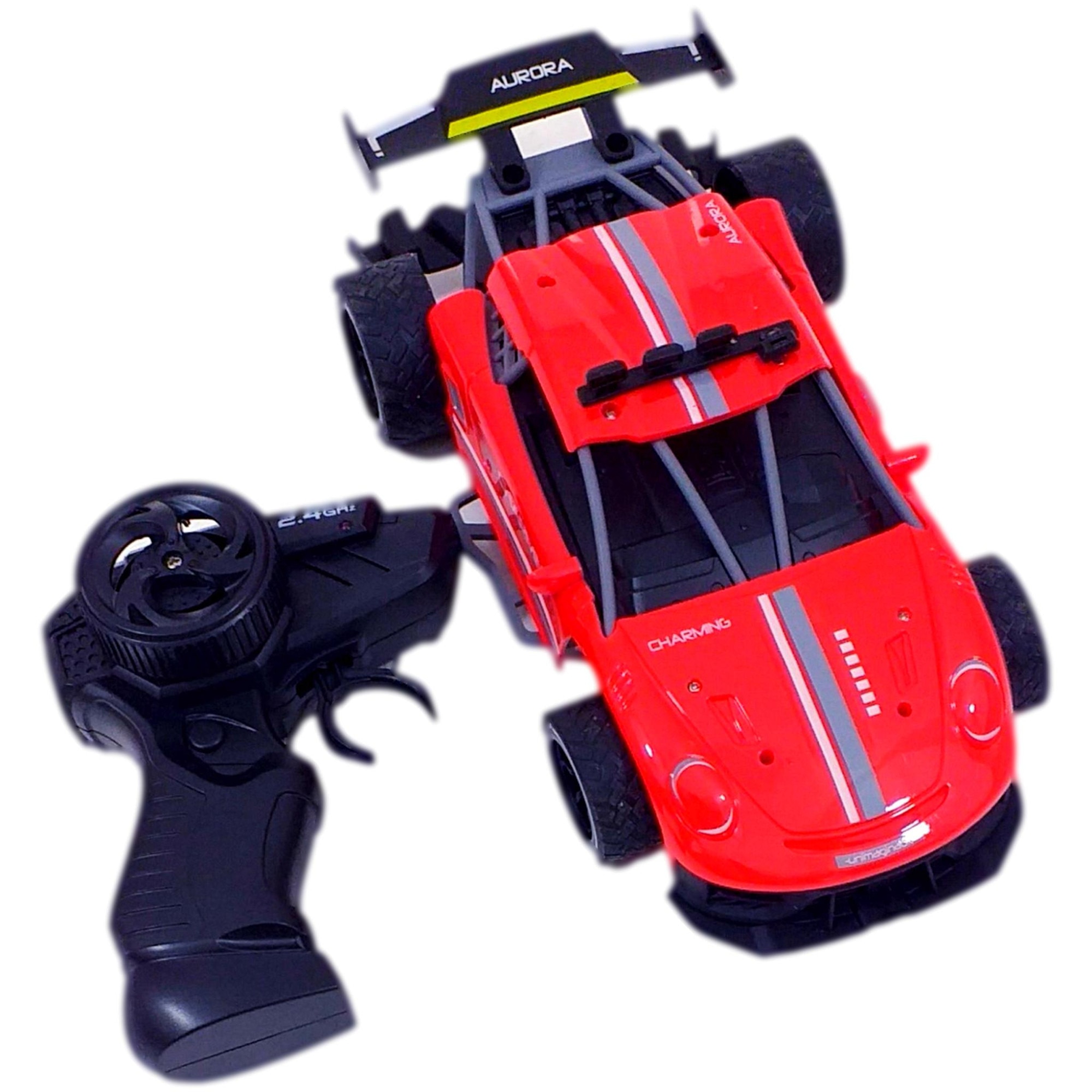 Masina Porsche, Comanda prin controler de mana, Acumulator Reincaracbil, cu Telecomanda RC 1:16, 2.4Ghz, Rosie