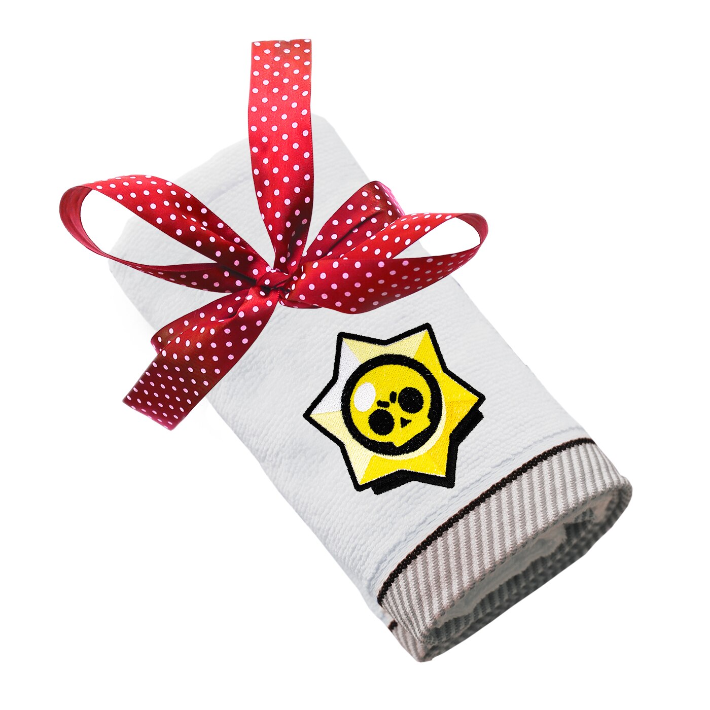 Prosop bumbac, LWS, brodat, model Brawl stars, alb, 30x50 cm