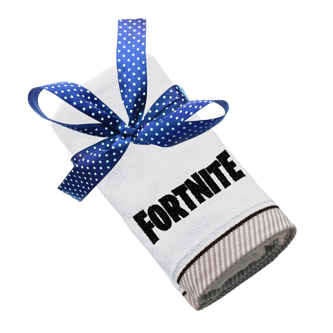 Prosop bumbac, LWS, brodat, model Fortnite, alb, 50x100 cm