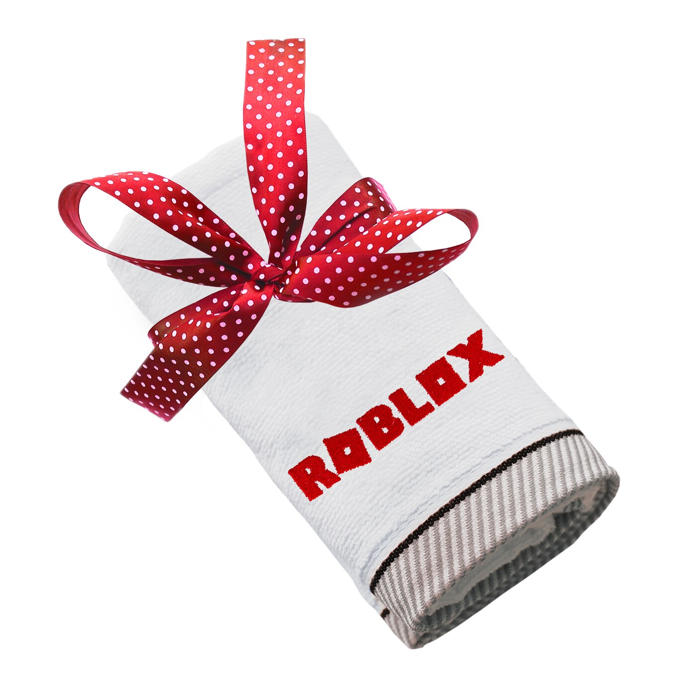 Prosop bumbac, LWS, brodat, model Roblox, alb, 50x100 cm