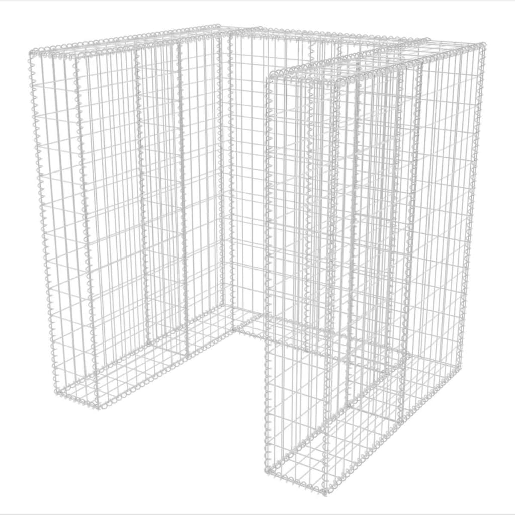 Magazie pubela tip gabion, vidaXL, Otel, 110 x 100 x 120 cm, Argintiu