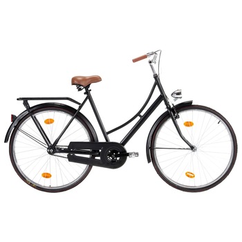 Bicicleta olandeza femei, vidaXL, Otel, roata 28 inch, 186 x 104 cm, Negru Bicicleta olandeza femei, vidaXL, Otel, roata 28 inch, 186 x 104 cm, Negru