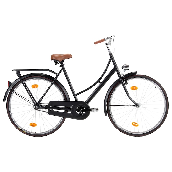 Холандски дамски велосипед vidaXL, Стомана, 28 инчово колело, 186 х 104 см, Черен