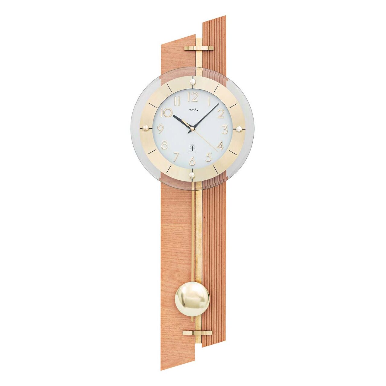 Ceas de perete AMS 5307, Quartz, Alb, Analogic, Modern