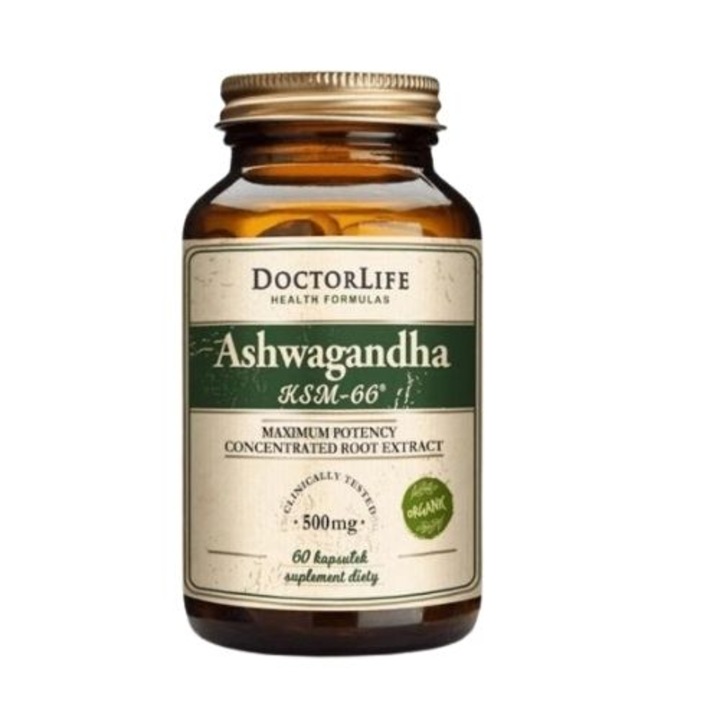 Supliment alimentar Doctor Life Ashwagandha Organic 550mg, 120 capsule