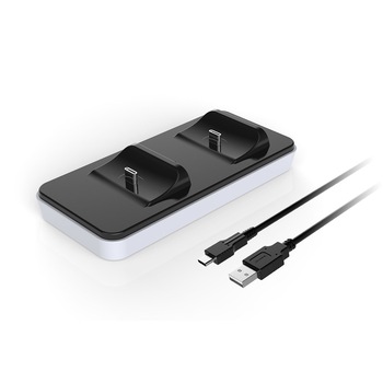 Statie de incarcarcare dubla pentru controller PlayStation 5, tip incarcator joystick PS5, USB type C, Dobe Statie de incarcarcare dubla pentru controller PlayStation 5, tip incarcator joystick PS5, USB type C, Dobe