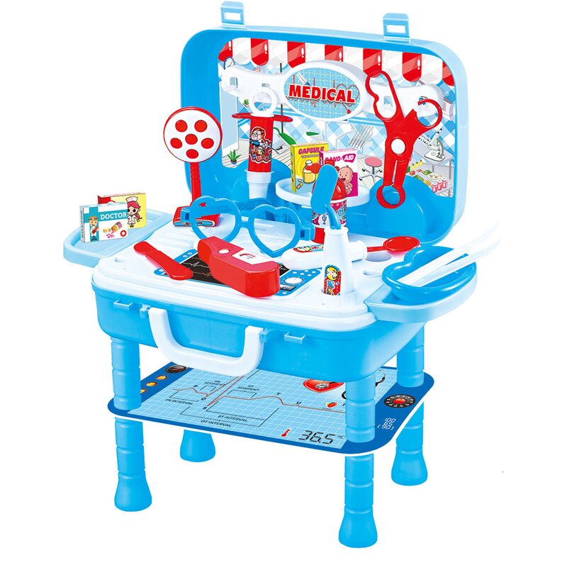 Set doctor cu spital portabil cuprinde 26 de piese medicale, pentru copii , ATS