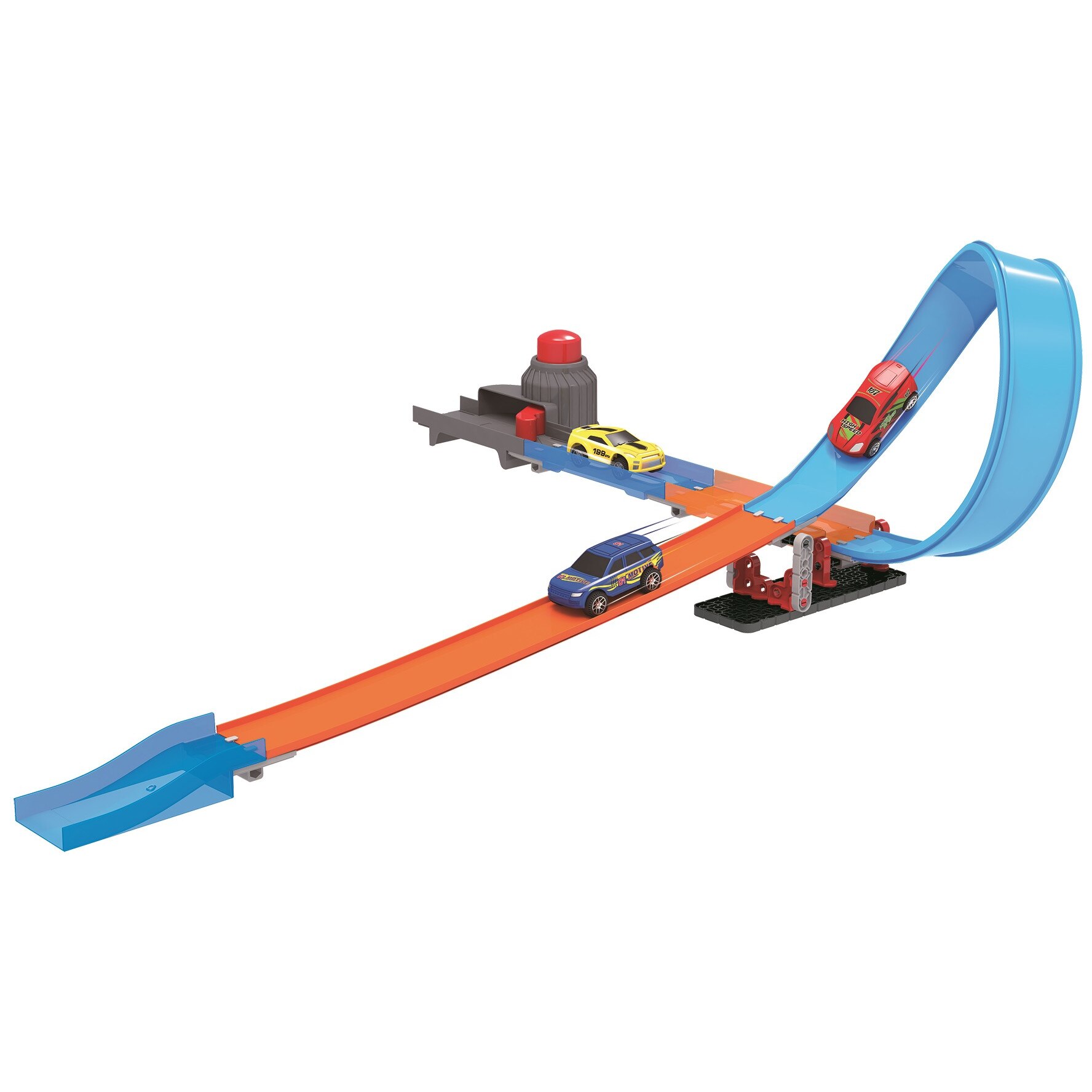 Pista de lansare catapulta, SuperTrack, bazata pe inertie cu 21 de piese, pentru dezvoltarea inteligentei cognitive a copiilor peste 3 ani