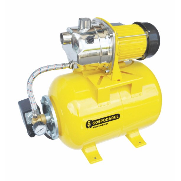 Hidrofor din inox Gospodarul Profesionist 800-3C, Putere 800 W, Inaltime de refulare 40 M VERTICAL, Debit 3200 L/h, 100% Cupru