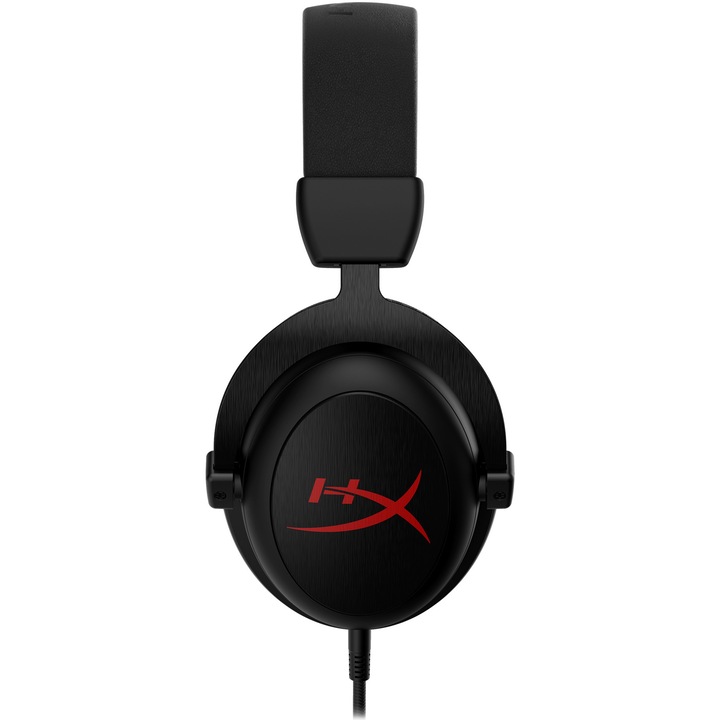 Casti gaming HyperX Cloud Core, DTS Headphone:X Spatial Audio PC si Xbox, conectori USB/3,5mm, microfon detasabil cu noise cancelling, multiplatforma, negru
