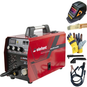 Aparat de sudura ELEFANT MMA320/MIG-340, masca automata, palmari, electrozi, Accesorii incluse Aparat de sudura ELEFANT MMA320/MIG-340, masca automata, palmari, electrozi, Accesorii incluse