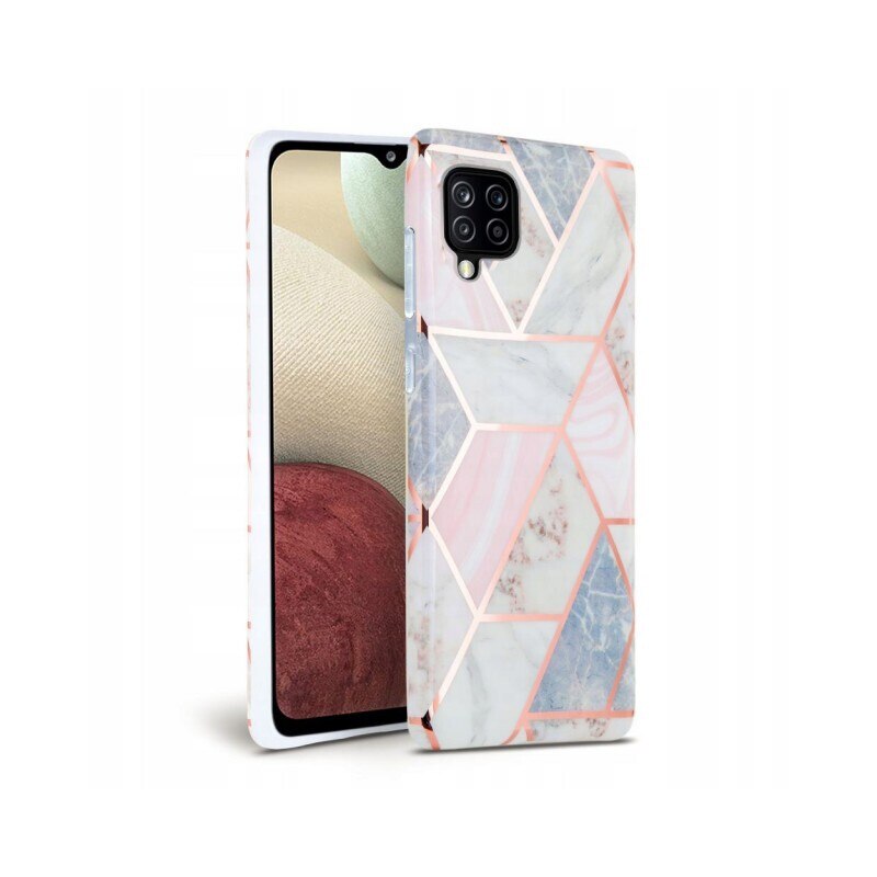 Husa Spate Tech-protect Marble Silicone Samsung Galaxy A12, Roz