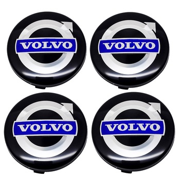 Set 4 capacele roti 64mm negru+albastru, pentru jante aliaj Volvo Set 4 capacele roti 64mm negru+albastru, pentru jante aliaj Volvo
