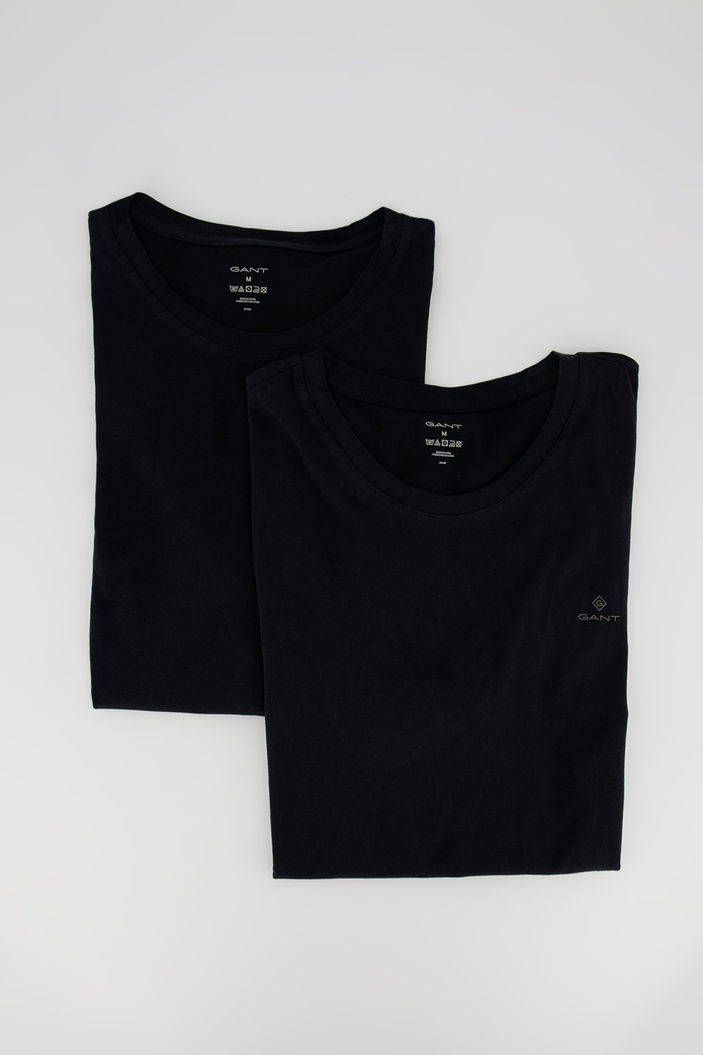 Gant, Tricou de casa din bumbac cu detaliu logo pe piept - 2 piese, Negru