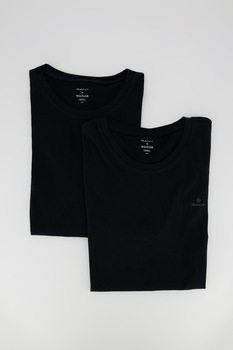 Gant, Tricou de casa din bumbac cu detaliu logo pe piept - 2 piese, Negru Gant, Tricou de casa din bumbac cu detaliu logo pe piept - 2 piese, Negru