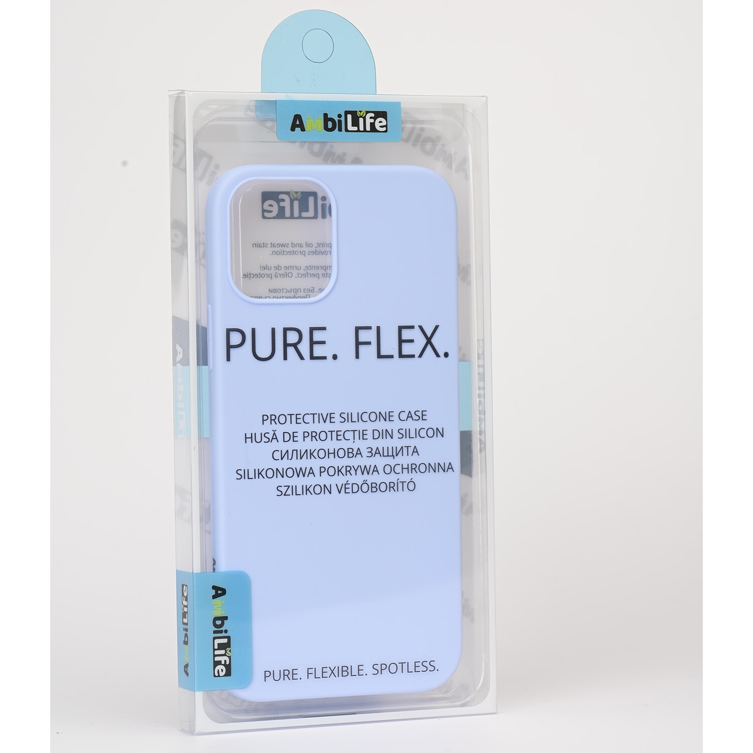 Husa pentru iPhone 12 si iPhone 12 Pro Ambilife de silicon ranforsat Blue Haze, Bleu