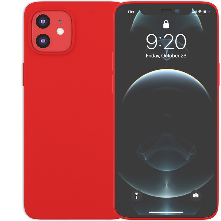 Husa pentru iPhone 12 Mini Ambilife de silicon ranforsat Hot red, Rosie