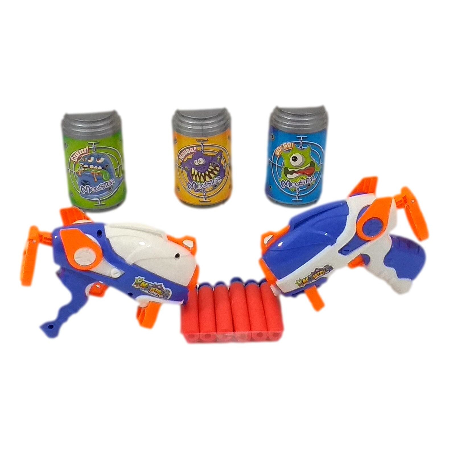 Set 2 pistoale de jucarie Blaster Tinteste , 12 gloante de spuma, multicolor