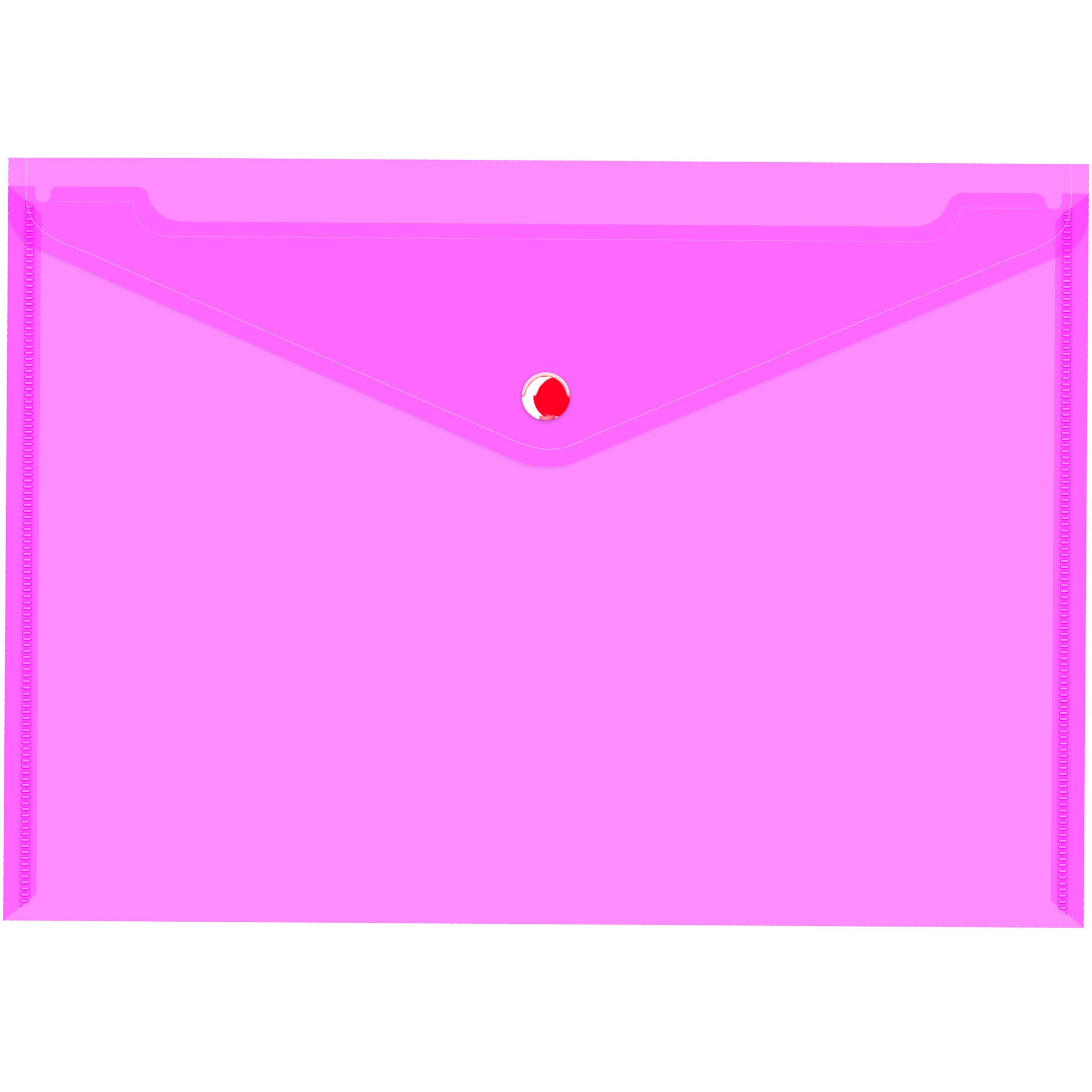 Set 10 Mape cu buton A4 Soft, Roz transparent