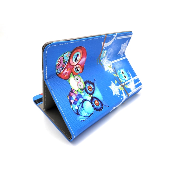 MRG L-435 Tablet tok, 7, X modell, Kék/Bagoly mintás