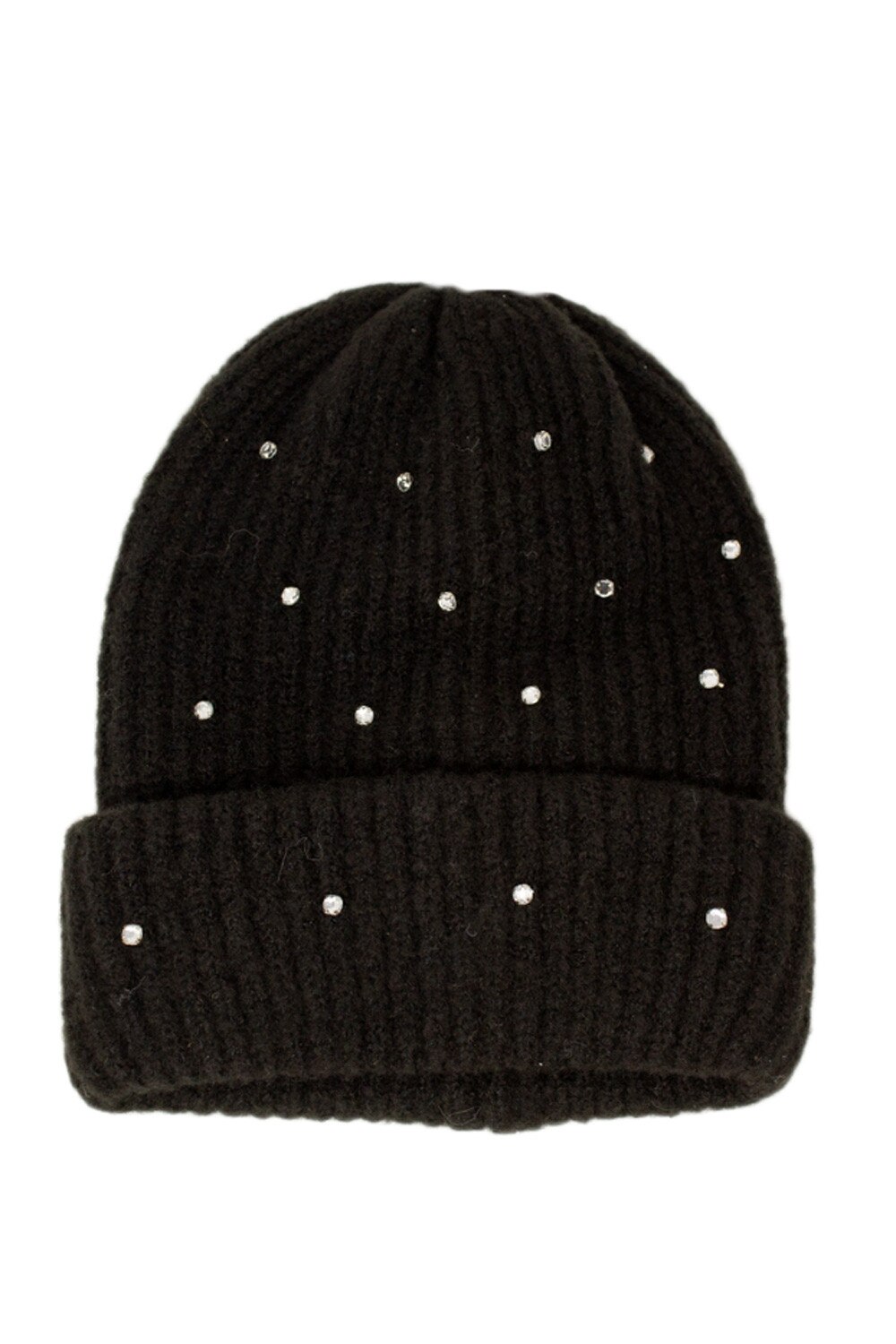 Caciula Only tricotata cu aplicatii decorative, one size, Negru