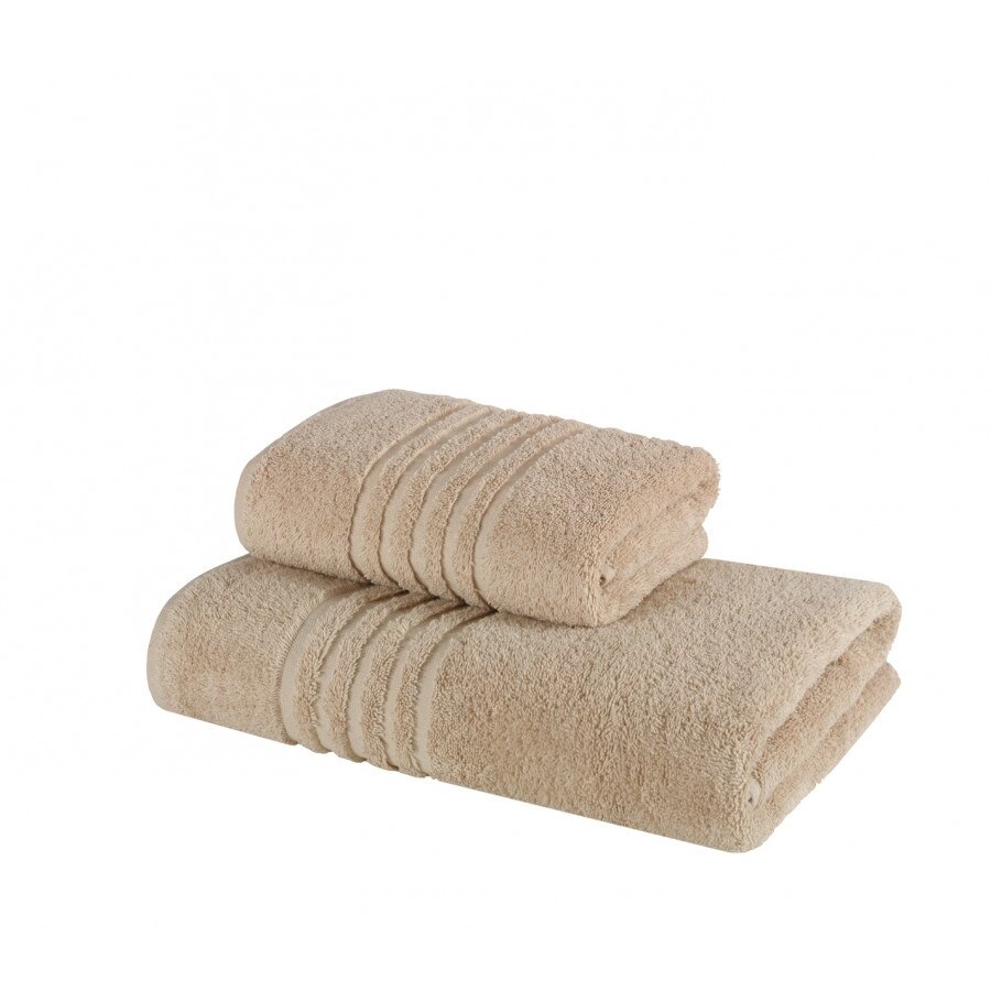 Set 2 prosoape bumbac 100% 50x90cm, 70x140cm, Bej