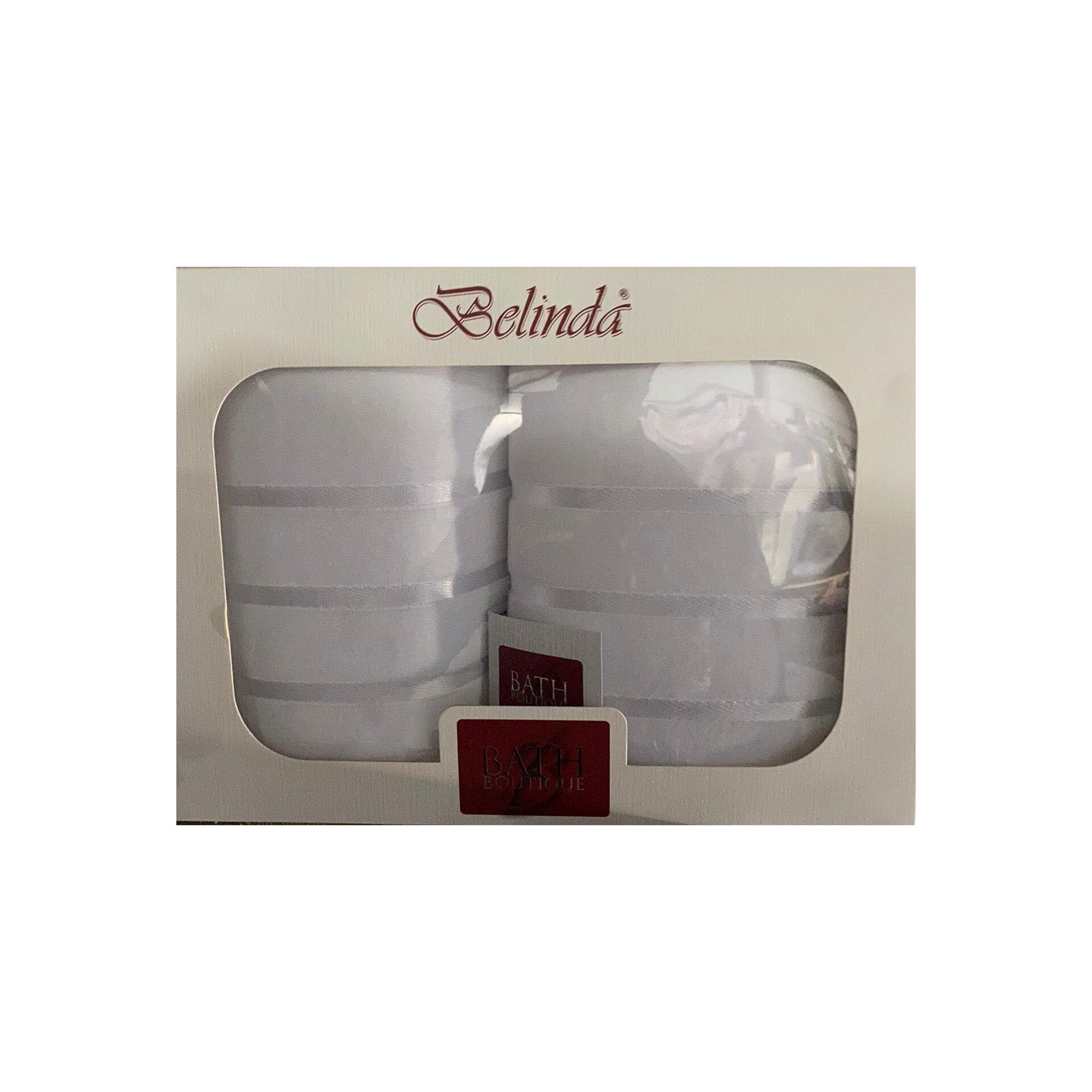 Set Belinda de 2 prosoape , cu doua fete , culoare alb