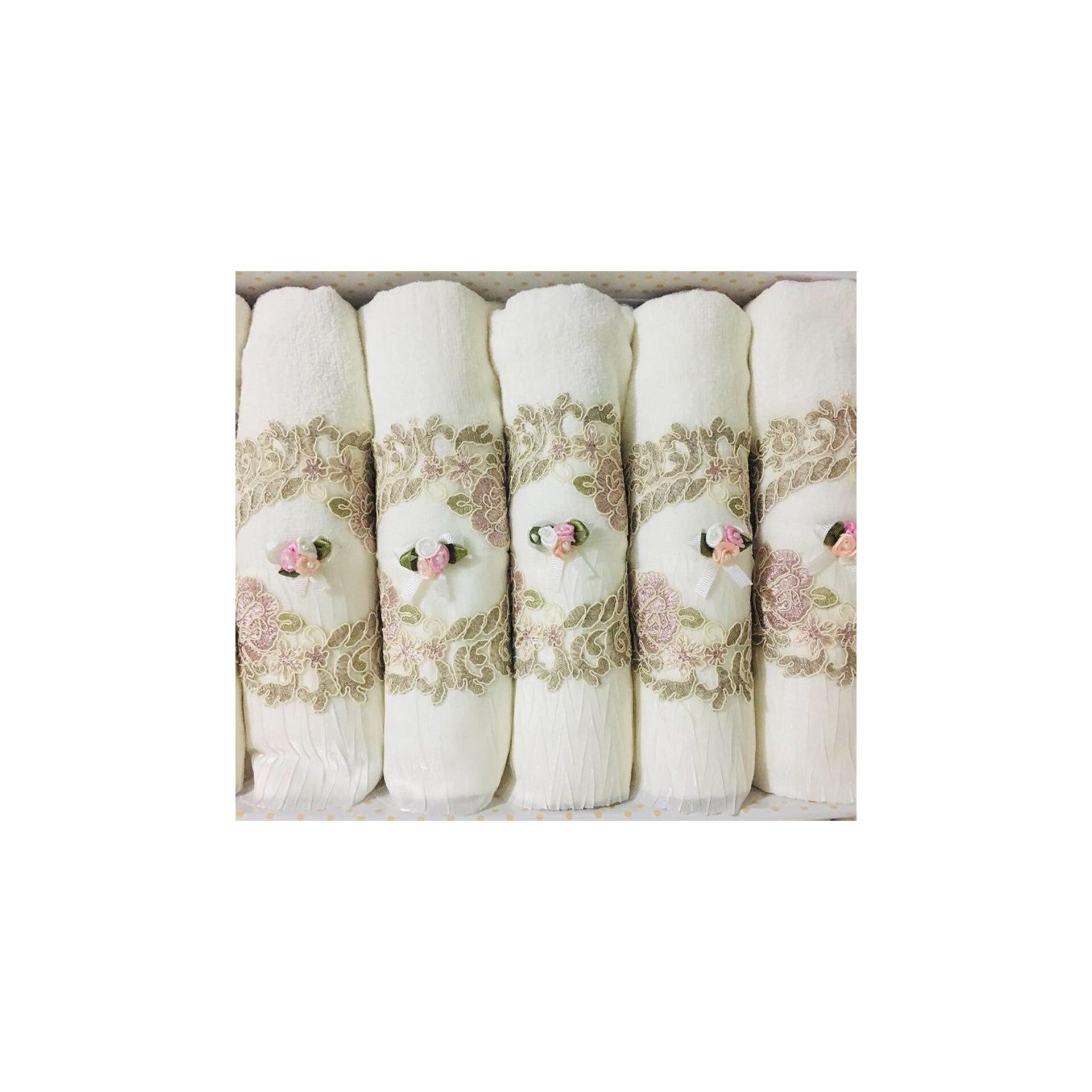 Set 6 prosoape Ruupak Gold Collection , 50×90 cm , model cu Perle