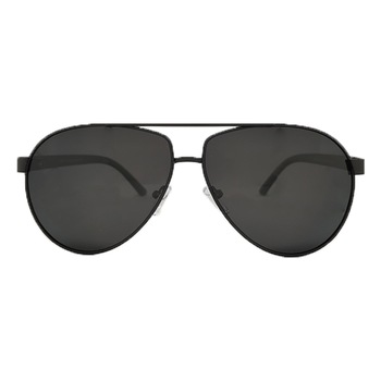 Ochelari de soare polarizati, model Aviator, protectie UV 400, Toc inclus, lentile negre
